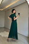 Women V-Neck Belted Maxi Chiffon Dress Nm008 - 7
