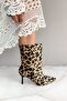 Lana Yellow Black Patterned Loose Fit Women's Heeled Boots - 3