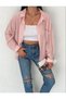 Women's Clothing Oversized Loose Fit Pink Color Striped Shirt. - 6
