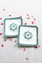 Love Birds Compatible Presentation Set of 6 Cocktail Napkins Coffee Side Faux Leather Coasters - 3