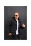 Polar Fleece Fixed Hood Puffer Coat--1468-- - 4