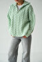 Women's Salmon Turtleneck Zippered Knitted Oversize Sweater - 2