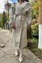 Women's Balloon Sleeve Long Shawl Collar Pocketed Thick Knit Knitwear Loose Coat 700-3661726 - 6