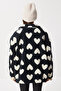Polo Collar Heart Plush Coat Lci0036 Black Bone - 8