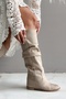 Nora Beige Suede Hidden Wedge Heel Women's Boots