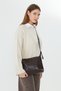 Metro Brown Women's Wide Lined Crossbody Shoulder Bag - 5