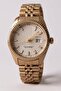 Men's Wristwatch - Gold Gold Band and Case, Cream Dial, Calendar - Special Boxed