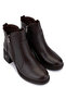 Women's Genuine Leather Brown Heeled Boots - 2