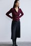 V-Neck Burgundy Knitwear Cardigan