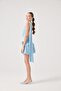 Belted Mini Satin Giana Dress Blue - 5