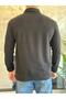Men's Zipper Detailed Corduroy Sweater Black Eca032 - 5