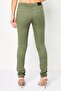 Women Slim Fit Solid Chino Pants, Moss Green - 4