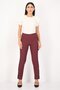 Women Street Fit Chambray Chino Pants, Maroon - 4