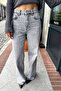 Gray Wash High Waist Wide Leg Jeans - 3