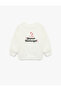 Ataturk and the Republic Printed Long Sleeve Crew Neck Cotton Fleece-Lined Sweatshirt