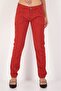 Women Regular Fit Mid Rise Textured Corduroy Pants, Red