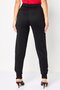 Women Regular Fit Embroidered Logo Straight Leg Pants, Black - 4