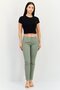 Women Regular Fit Solid Chino Pants, Sage Green - 3