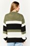 Women Ribbed Neck Textured Sweater, Multi Color - 4