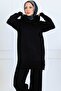 Hooded Knitwear Set S1079 Black - 3