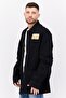 Men Embroidered Logo jacket Shirt, Black - 2