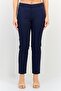 Women Cigarette Fit Textured Straight Leg Pants, Dark Navy
