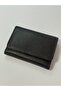 Black Genuine Leather Wallet with Zipper and Snap Fastener Coin Pocket