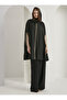 Black Embellished with Embellished Scarf Set - 5