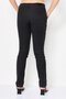 Women Slim Fit Textured Stretchable Corduroy Pants, Black - 2