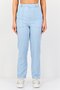Women Regular Fit Plain Wide Leg Pants, Light Blue