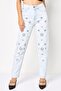 Women Regular Fit Embroidered Stretchable Jeans, Wash Blue