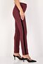 Women Street Fit Chambray Chino Pants, Maroon - 2