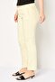 Women Cigarette Fit Solid Tapered Pants, Yellow - 3