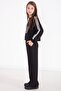 Black Text Printed Cargo Pocket Detailed Girls' Suit 22775 - 4