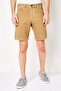 Men Washed Denim Shorts, Tan
