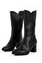 Afry Women's Genuine Leather Pointed Toe Zippered Heeled Boots 4202 - 3