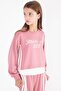Pink Stripe Detailed Lettered Wide Leg Girls' Suit 22773 - 2