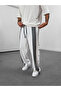Men's Striped White Baggy Sweatpants Coc1059 - 3