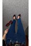 Lycra Cut-Out Leg Dark Jeans - 4