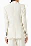 Kelly Satin Crepe Blazer, White, Single Button and Structured Chic Design - 3