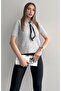 Short Sleeve Knitwear with Scarf Collar