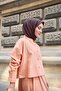 Monogram Cotton Silk Scarf Powder-Salmon Tone Patterned Tok Duruşlu 90X90 - 6