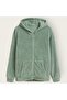Girl's Oversize Plush Cardigan with Zippered Pockets and Hood