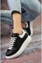 Casual Sneakers Women's Lace-Up Sneakers White-Black-Blue-Silver-Gold-Yellow - 4