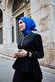 وشاح من الحرير القطني مونوغرام ساكس أزرق بنمط توك مع تصميم توك دورستي 90x90 - 4