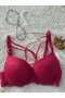 Double Cross Lace Detail Padded Bra