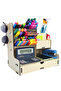 Lucky 10-Compartment Desktop Wooden Organizer Pen Holder - Jewelry Makeup Multi-Purpose Organizer - 8