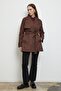 Mora Short Trench Coat Brown