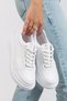 Mirrored Lace-Up Women's Sports Shoes Sneaker Suitable for Daily Use Black-White and Mesh - 3