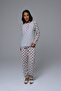 Women's Polka Dot Pajama Set with Robe, 3-Piece Set - 4